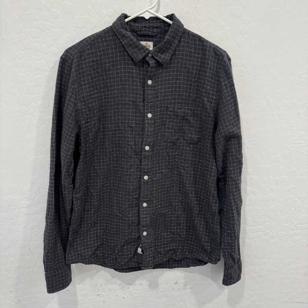 Marine Layer Charcoal Grid Button-Down Shirt